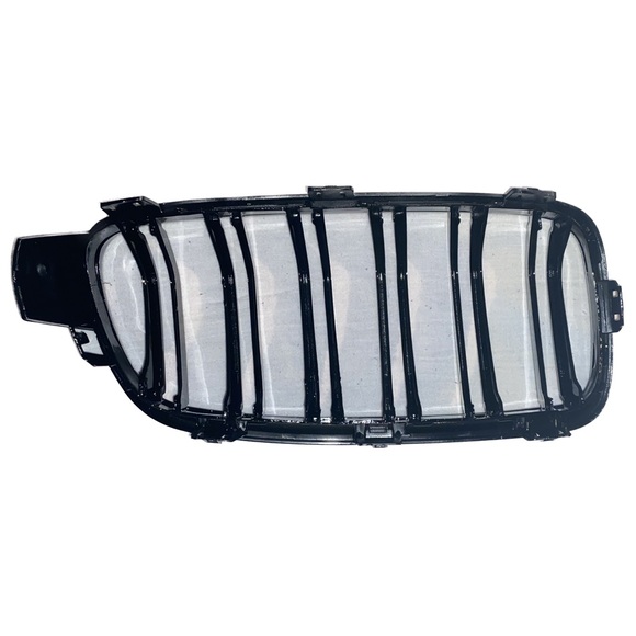 2012-2018 BMW 3 Series Double Slat Glossy Black Front Left/Right Kidney Grilles - Picture 6 of 7